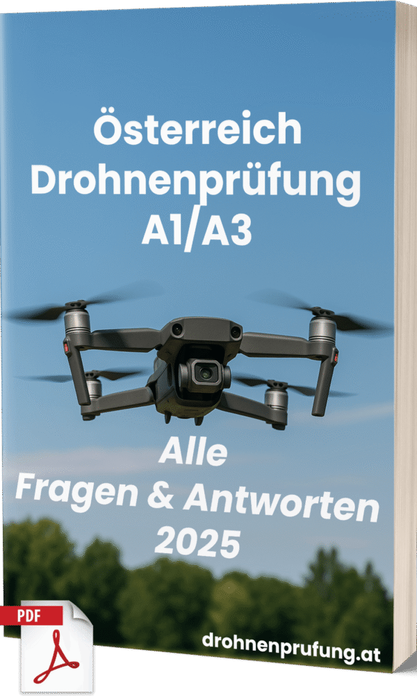 Österreich Drohnenprüfung A1/A3 2025“ mit Drohne für drohnenführerschein, drohnenprüfung, A1/A3 Prüfung in Österreich