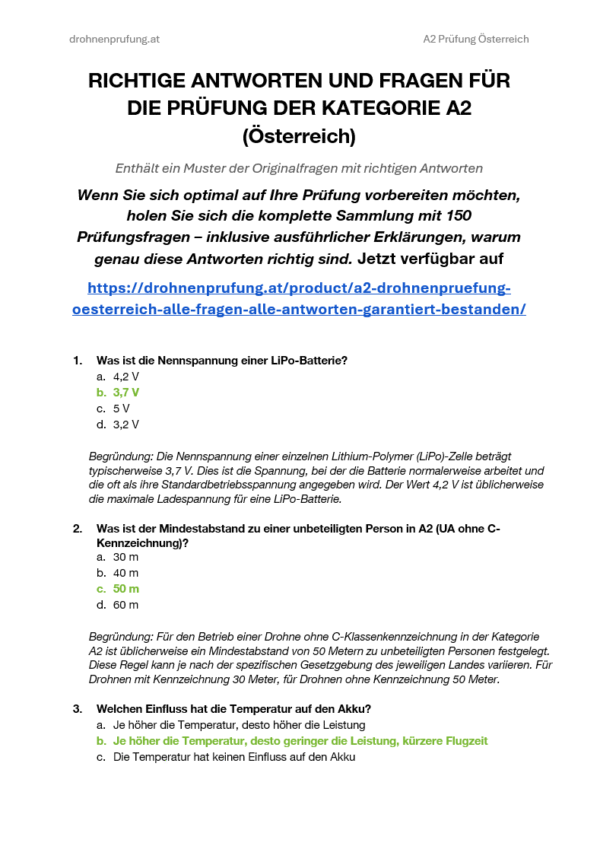 A2 Drohnenprüfung Österreich – Alle Fragen. Alle Antworten. Garantiert Bestanden. – Bild 2