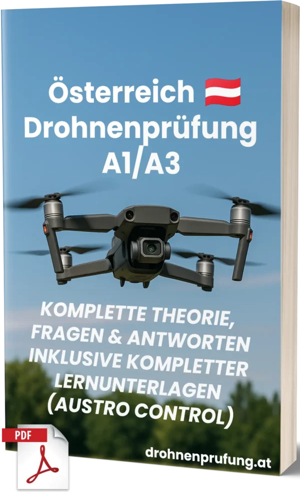 Österreich A1/A3-Drohnenprüfung – Komplette Theorie, 500+ prüfungsnahe Fragen & Antworten mit ausführlichen Erklärungen